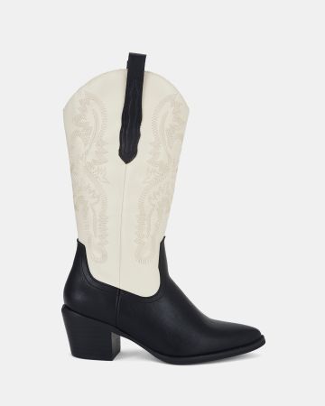 HOWDY BLACKWHITE – Dresses that Women Can Wear with Heeled Cowboy Boots – World Tech Power