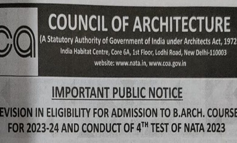 Nata eligibility notice – New NATA Exam Eligibility Rules for B.Arch. Course Admission – World Tech Power