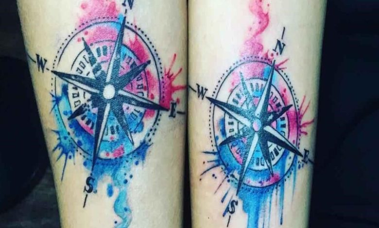 Cute Watercolor Compass Tattoos For Women – Cute Watercolor Compass Tattoos For Girls – World Tech Power